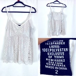 TORRID White Lace Babydoll Tank Top
